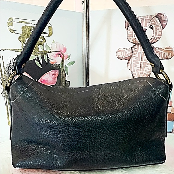 Celine shoulder Leather bag with gold-tone hardware and front buckle pocket - Picture 7 of 14